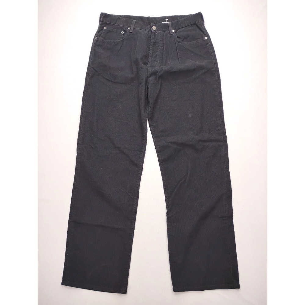 Abercrombie Fitch Low Rise 5 Pocket Cords Mens Corduroy Gray 36L Button Fly USA